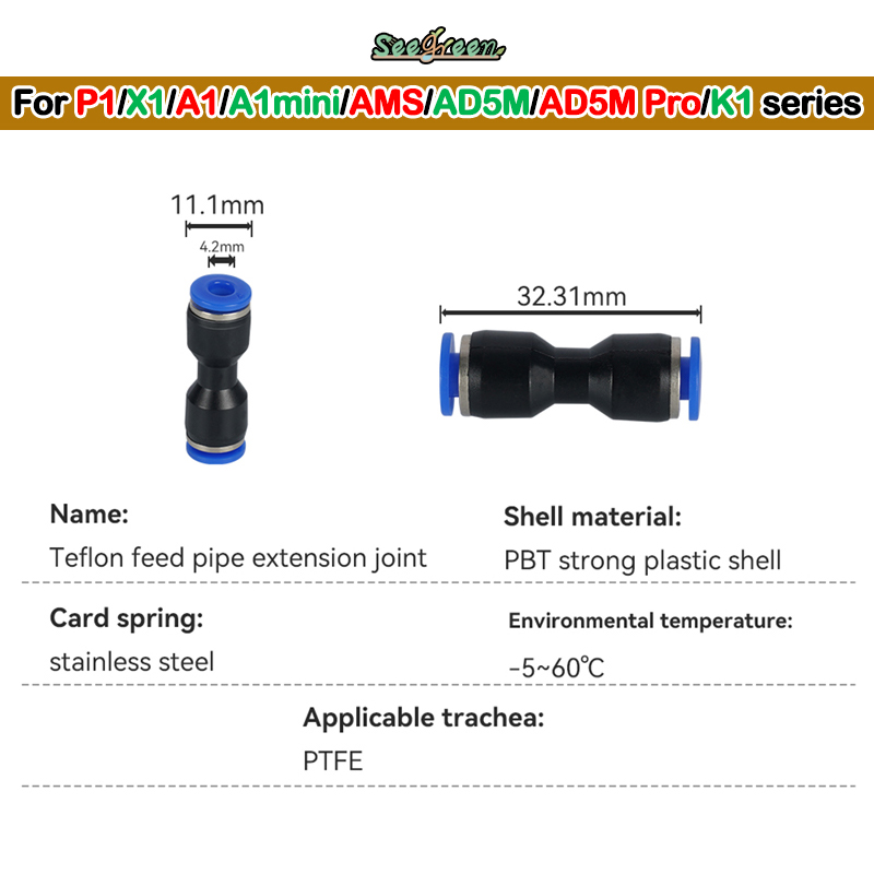 Ptfe Tape Thread - 1/2/3pcs 3D Printer PTFE Pneumatische Fitting